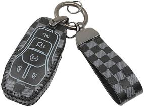 img 4 attached to Кнопки из автомобильной кожи MJKEYAuto - аксессуары для салона EXPLORER MUSTANG