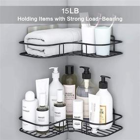 img 3 attached to 🚿 Maximize Your Bathroom Storage with the Corner Shower Caddy, 2-Pack - No Drilling Required! A Space-Saving Solution for Bathroom, Kitchen, and Dorm