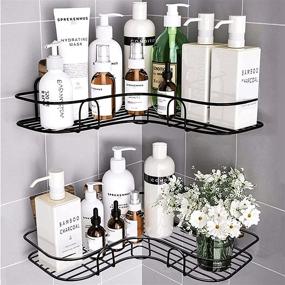 img 4 attached to 🚿 Maximize Your Bathroom Storage with the Corner Shower Caddy, 2-Pack - No Drilling Required! A Space-Saving Solution for Bathroom, Kitchen, and Dorm