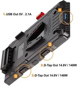 img 2 attached to 🔋 HEDBOX UNIX-BM V-Mount Battery Adapter Plate with 3x D-Tap & USB, Power Out Cable for BMPCC 4K, 6K, and 6K Pro
