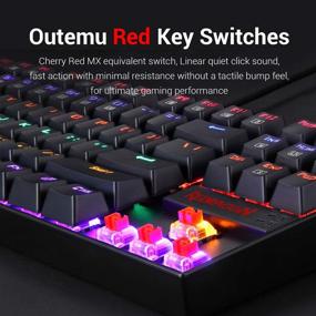 img 1 attached to Redragon K552 Mechanical Gaming Keyboard RGB LED Backlit Wired Keyboard - Windows Gaming PC (87 Keys, Black, Red Switches)