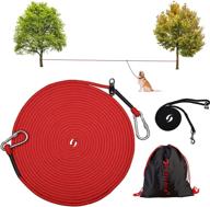 versatile dog tie out cable for camping: petilala trolley system with 50 feet heavy-duty dog lead – ideal for yard, camping, and outdoor adventures with large, medium, and small dogs logo