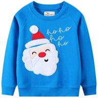 adorable toddler boys christmas sweater shirt: santa claus reindeer pullover for ages 2-7t logo