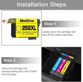 img 1 attached to BeOne 252XL Remanufactured Ink Cartridge Replacement 4-Pack for Epson T252 T252XL - Compatible with Workforce WF-7720 WF-3640 WF-7710 WF-3620 WF-7110 WF-7620 WF-7610 WF-7210 WF-3630 (1BK 1C 1M 1Y)