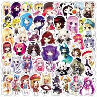 🎁 50pcs pack of cute cartoon anime doll laptop stickers - perfect for water bottles, travel cases, computers, walls, skateboards, motorcycles, phones, bicycles, luggage, guitars, and bikes! best gift for kids logo
