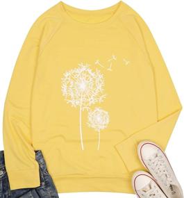 img 3 attached to Dandelion Sweatshirt Crewneck Pullover Graphic Sports & Fitness for Team Sports