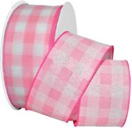 🎀 morex ribbon gingham style ribbon 2-1/2 inch by 50 yards light pink - elegant and versatile crafting ribbon logo