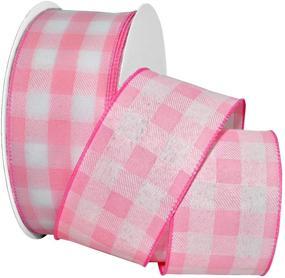 img 1 attached to 🎀 Morex Ribbon Gingham Style Ribbon 2-1/2 inch by 50 yards Light Pink - Elegant and Versatile Crafting Ribbon