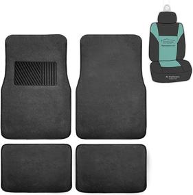 img 4 attached to 🔲 Enhanced Black Carpet Floor Mat with Heel Pad (Deluxe) by FH Group