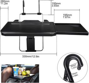 img 3 attached to 🚗 CPROSP Foldable Portable Car Steering Wheel Seat Tray Desk with Mouse Drawer – Ideal for Eating, Writing, and Working in the Car, features Notebook Groove and Drink Cup Groove