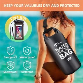 img 2 attached to 🌊 Trentixel Waterproof Dry Bags: Floating Dry Sack with Shoulder Strap, 5L/10L/20L - Ideal for Fishing, Kayaking, Surfing, Rafting, Hiking, and Camping