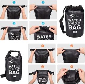 img 1 attached to 🌊 Trentixel Waterproof Dry Bags: Floating Dry Sack with Shoulder Strap, 5L/10L/20L - Ideal for Fishing, Kayaking, Surfing, Rafting, Hiking, and Camping