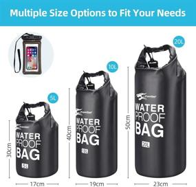 img 3 attached to 🌊 Trentixel Waterproof Dry Bags: Floating Dry Sack with Shoulder Strap, 5L/10L/20L - Ideal for Fishing, Kayaking, Surfing, Rafting, Hiking, and Camping