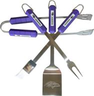 baltimore ravens nfl 4-piece barbecue set for ultimate game day grilling logo