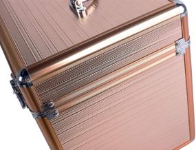 img 2 attached to 💅 Portable Rose Gold Nail Polish Case with Drawer and Dividers - Makeup Travel Organizer for Cosmetics