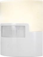 🔌 ge enbrighten led motion sensor night light, plug-in, 40 lumens, warm white, ul-certified, energy efficient - ideal nightlight for bedroom, bathroom, kitchen, hallway - white, 1 pack логотип