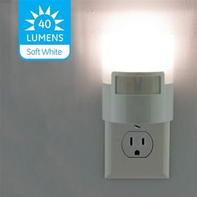 img 2 attached to 🔌 GE Enbrighten LED Motion Sensor Night Light, Plug-in, 40 Lumens, Warm White, UL-Certified, Energy Efficient - Ideal Nightlight for Bedroom, Bathroom, Kitchen, Hallway - White, 1 Pack