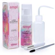 💦 smpl aesthetics eyelash extension cleanser: gentle lash shampoo with brush and rinse bottle - sulfate and paraben free, ebook included logo