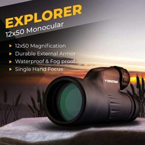 img 3 attached to 🦅 Wingspan Optics Explorer 12X50 Monocular - High-Powered, Bright, and Clear - Single-Hand Focus - Waterproof & Fog Proof - Ideal for Bird Watching, Wildlife Observation - Daytime Use - Formerly Polaris Optics