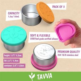 img 2 attached to Convenient and Leakproof TAVVA Salad Dressing Container To Go - 3 Stainless Steel Containers with Silicone Lids - Perfect Portion Control Cups for Lunch