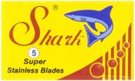 shark double edge razor blades, super stainless steel, 100 blades (20 packs of 5) logo