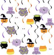 set of 20 halloween party hanging decorations: pumpkin, bat, spider, ghost, trick or treat swirl ceiling hanging decoration for halloween baby shower, birthday party supplies logo