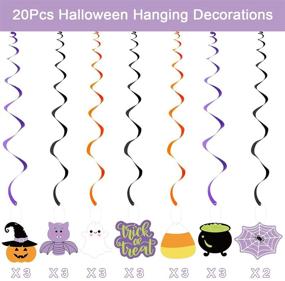 img 1 attached to Set of 20 Halloween Party Hanging Decorations: Pumpkin, Bat, Spider, Ghost, Trick Or Treat Swirl Ceiling Hanging Decoration for Halloween Baby Shower, Birthday Party Supplies