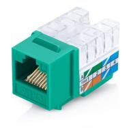 everest media solutions розетка rj45 cat6/5e keystone jack - женские модульные разъемы типа 110, 20 штук, зеленый - совместим с инструментом для быстрого монтажа - easyjack, cat6/5e логотип