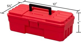 img 2 attached to Akro-Mils 12-Inch ProBox Plastic Toolbox for Tools, 🔧 Hobby or Craft Storage Toolbox, Model 09912 (12x6x4), in Red