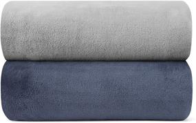 img 1 attached to 🛏️ Nautica - USHSEE1106038 Solid Collection Navy Full/Queen Silky Microfiber Ultra Soft Cozy Plush Light-Weight Fleece Blanket, Easy Care Machine Washable