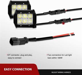 img 3 attached to 🔌 Nilight 14AWG 11.5 Feet DT Connector Wiring Harness Kit - LED Light Bar 12V | Off Road Lights & Work Light-2 Leads