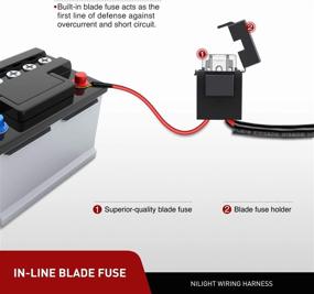 img 1 attached to 🔌 Nilight 14AWG 11.5 Feet DT Connector Wiring Harness Kit - LED Light Bar 12V | Off Road Lights & Work Light-2 Leads