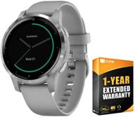 👟 garmin vivoactive 4s smartwatch powder gray/stainless bundle: all-in-one fitness companion with support extension logo