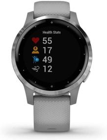 img 2 attached to 👟 Garmin Vivoactive 4S Smartwatch Powder Gray/Stainless Bundle: All-in-One Fitness Companion with Support Extension