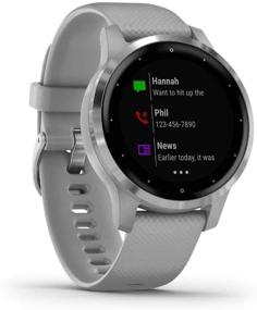 img 1 attached to 👟 Garmin Vivoactive 4S Smartwatch Powder Gray/Stainless Bundle: Все в одном фитнес-компаньон с расширенной поддержкой.