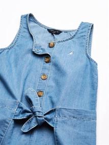 img 2 attached to 👗 Nautica Jumpsuit Chambray Button 14: Stylish Girls' Clothing in Jumpsuits & Rompers