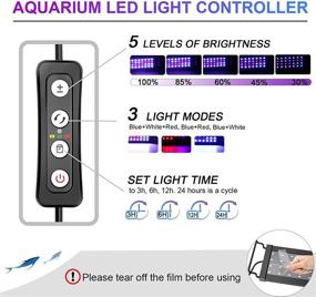 img 1 attached to 11W-45W AQQA Aquarium LED Lights - Waterproof Full Spectrum Fish Tank Light with Timer Controller, White & Blue & Red Light, Extendable Brackets - Ideal for Freshwater Planted Tanks