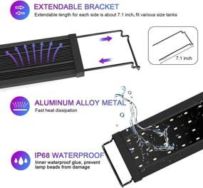 img 3 attached to 11W-45W AQQA Aquarium LED Lights - Waterproof Full Spectrum Fish Tank Light with Timer Controller, White & Blue & Red Light, Extendable Brackets - Ideal for Freshwater Planted Tanks