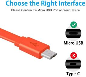 img 1 attached to 2 пакета быстрой зарядки, заменительный кабель Micro USB для JBL беспроводного Bluetooth-динамика Logitech UE Boom и других - плоский кабель длиной 3,3 фута.