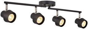 img 4 attached to Adjustable 4-Light Track Lighting Fixtures, Foldable LED Track Ceiling Light for Kitchen, Office, Dining Room, Bar - Black Tone