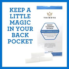 img 1 attached to 🧽 TriNova Magic Cleaning Eraser Sponge (20 Pack) - Best for Ultimate Cleaning on Hard Surfaces in Kitchen, Bathroom, Home, Walls and More. Exceptional Value, Clean with Non-Toxic Melamine.