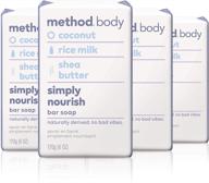 🧼 method simply nourish bar soap, 6 oz, 4 pack, varying packaging options logo