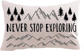 img 3 attached to 🌲 Nordic Adventure: Mountain Pine Trees Pillowcase for Sofa - Explore and Relax with Never-Ending Cushion Comfort