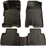 🚗 husky liners weatherbeater front & 2nd seat floor mats for 2004-2009 toyota prius, in black logo
