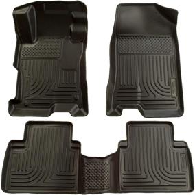 img 4 attached to 🚗 Husky Liners Weatherbeater Front & 2nd Seat Floor Mats for 2004-2009 Toyota Prius, in Black