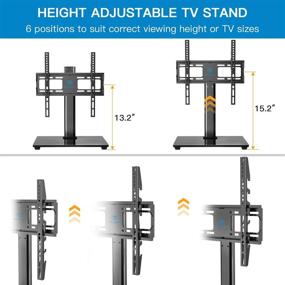 img 2 attached to PERLESMITH Swivel Universal TV Stand/Base - Table Top TV Stand for 32-55 inch LCD LED TVs - Height Adjustable TV Mount Stand with Tempered Glass Base, VESA 400x400mm, Holds up to 88lbs PSTVS09 - Perfect Solution for TV Placement and Optimal Viewing Experience