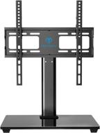 perlesmith swivel universal tv stand/base - table top tv stand for 32-55 inch lcd led tvs - height adjustable tv mount stand with tempered glass base, vesa 400x400mm, holds up to 88lbs pstvs09 - perfect solution for tv placement and optimal viewing experience logo