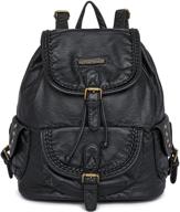 backpacks drawstring magnetic snap mbb mwc 043bk women's handbags & wallets in fashion backpacks logo