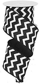 img 1 attached to 🎀 Premium Chevron Wired Edge Ribbon (2.5", Black White) - 10 Yards: RG101902