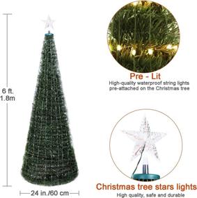 img 3 attached to 🎄 6FT Prelit Pop-Up Collapsible Christmas Tree with Lights - Epartswide Artificial Pencil Tree for Indoor and Outdoor Use, Perfect for Home, Apartment, and Party Decor